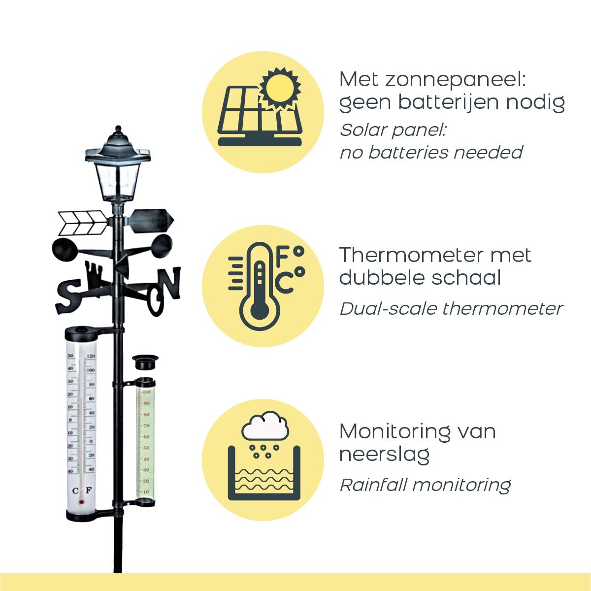 Orange Donkey - Solar Weerstation – 3-in-1